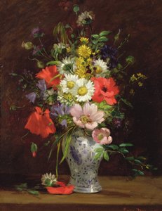 Stilleven met bloemen in een vaas, ca. 1866